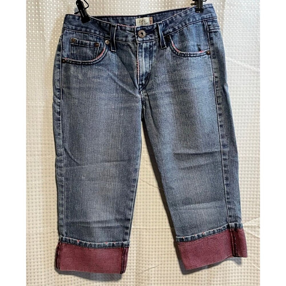 Levi's jeans womens 9 cropped cuffed 29 x 19 blue